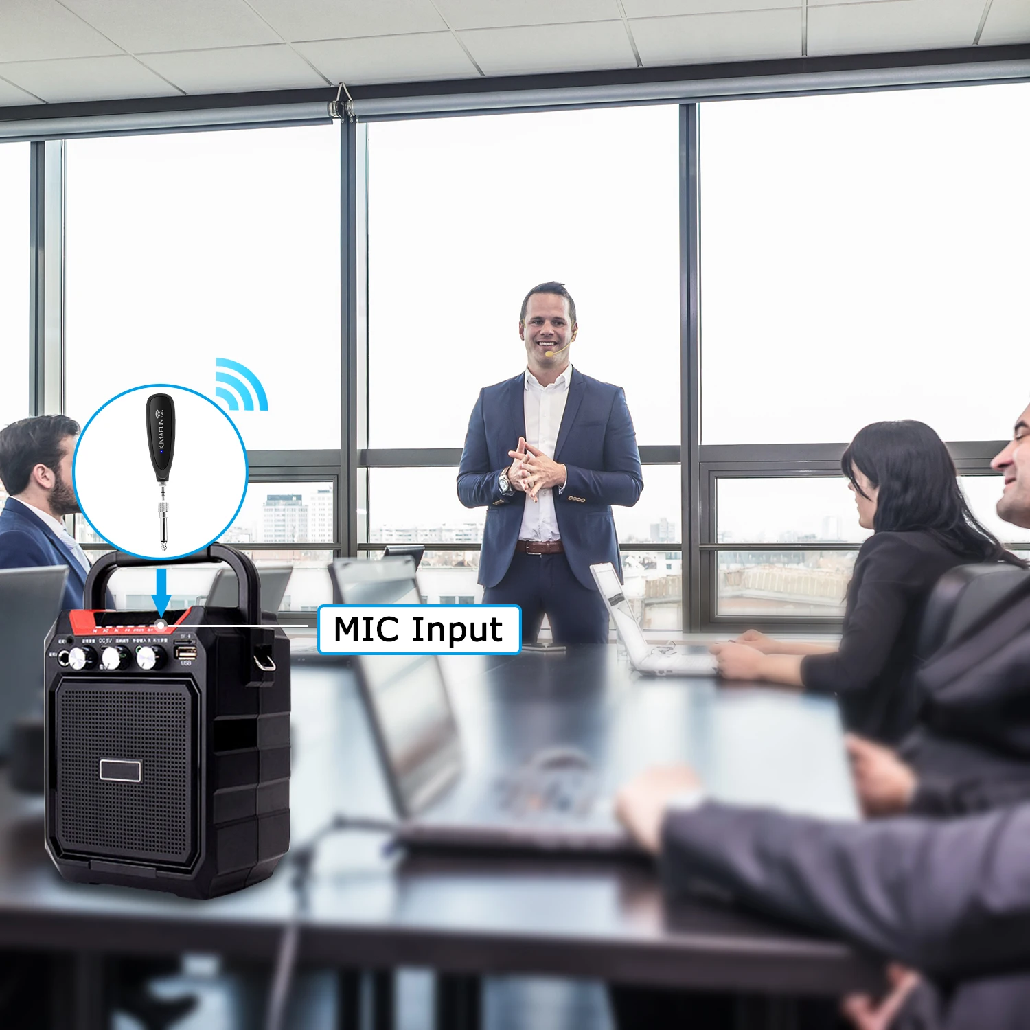 KIMAFUN المهنية البسيطة 2.4G اللاسلكية أنظمة الميكروفون خطاب سماعة مكبر الصوت Mic لجهاز كمبيوتر مكبر الصوت التدريس