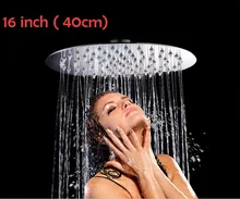 16 inch 40 40 cm round shape 304 stainless steel ultra thin water saving rainfall shower