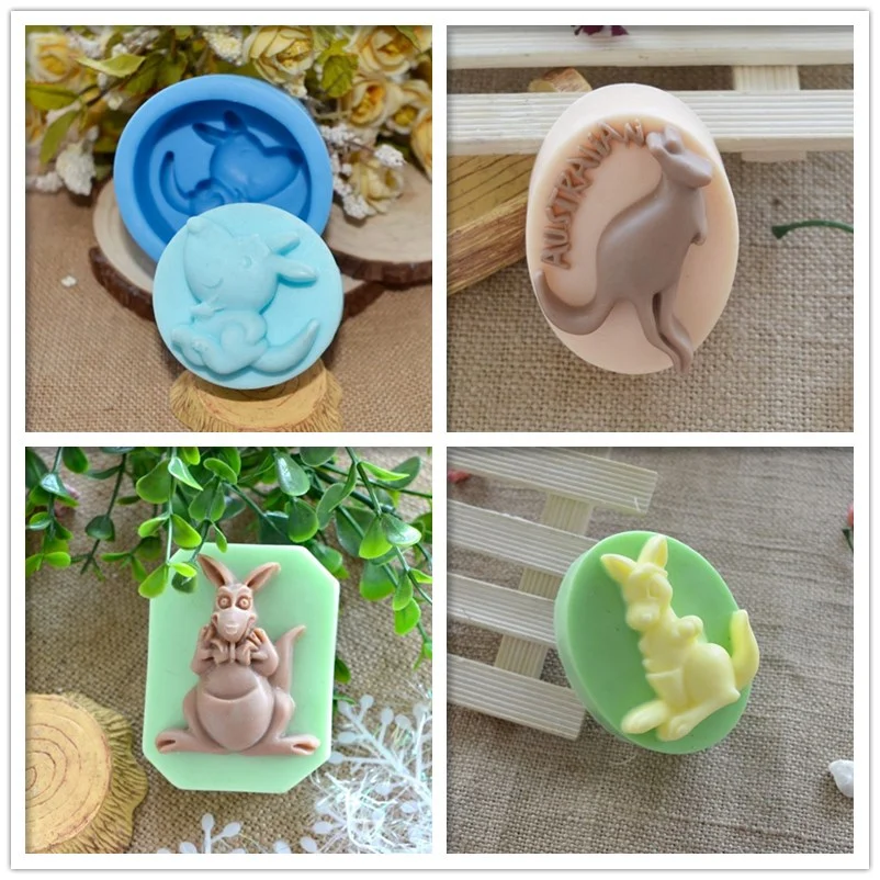 

Kangaroo shape silicone handmade soap molds Australian National Treasure Kangaroo rubber molds