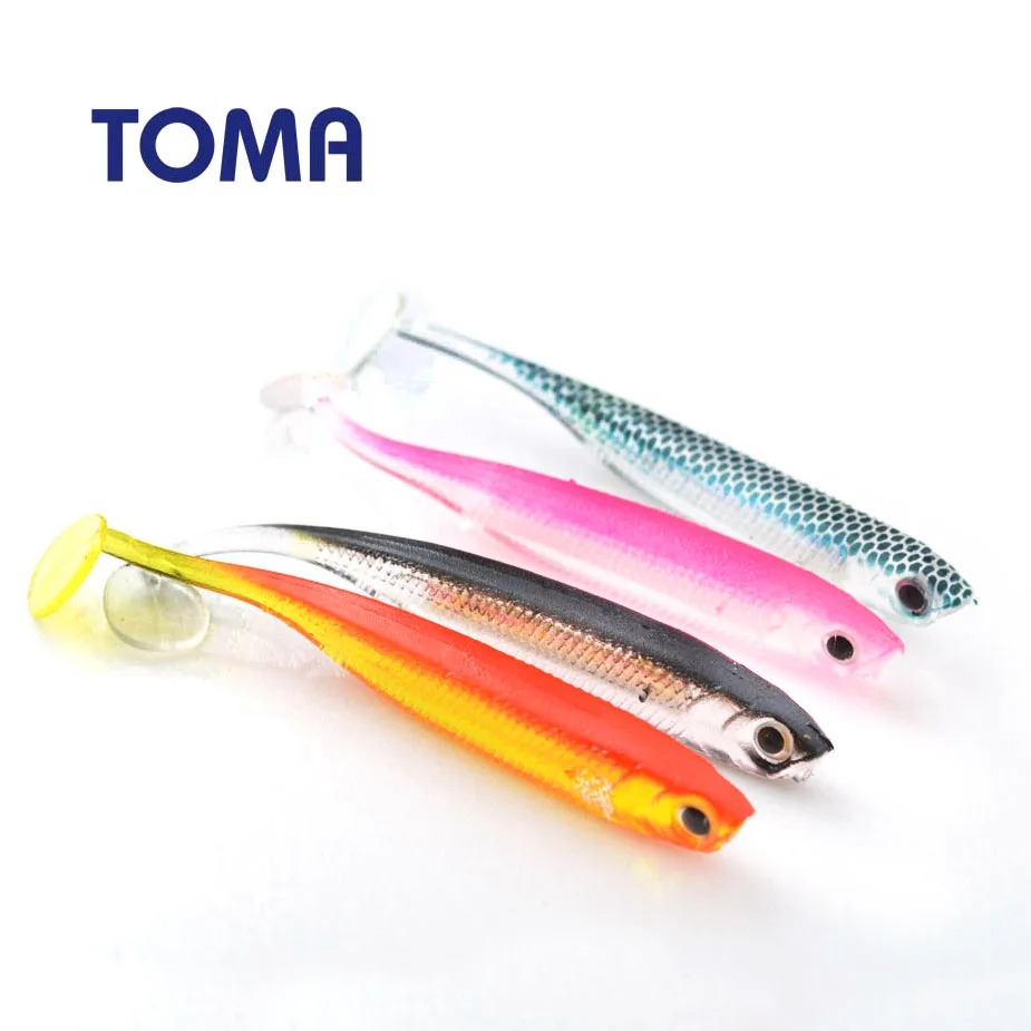 TOMA 8 шт. T Tail Jig Head Fly мягкие приманки Рыболовная Приманка 2,2 г 7,5 см мягкая рыболовная приманка плавающие наживки рыболовные снасти