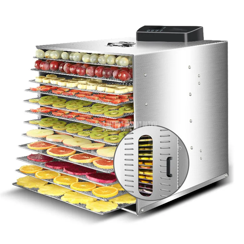 12 Layer 1000W Stainless Steel Food Dehydrator Fruit Vegetabl Drying Machine Snacks Herbs Pet Food Fruit Dryer Machine Home Use