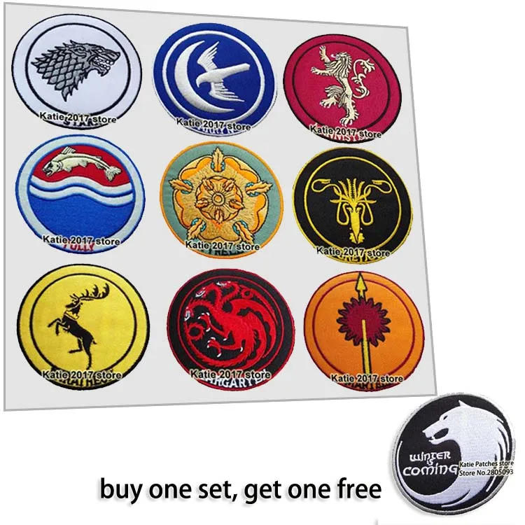Game Of Thrones Families Tatoo Iron On Patch Stark Targaryen