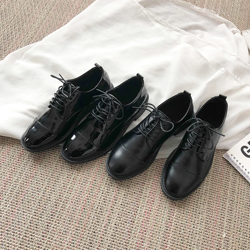 Модные черные кожаные туфли на плоской подошве; женские повседневные туфли-оксфорды; удобные женские туфли на плоской подошве без застежки; Chaussure Femme