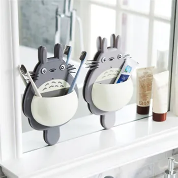 

1Pcs Toothbrush Wall Mount Holder Cute Totoro Sucker Suction Bathroom Organizer Family Tools Accessories Drop Shipping