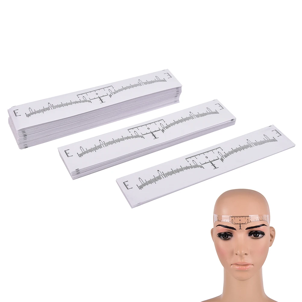 100pcs eyebrows ruler stickers permanent makeup eyebrow shaping tools