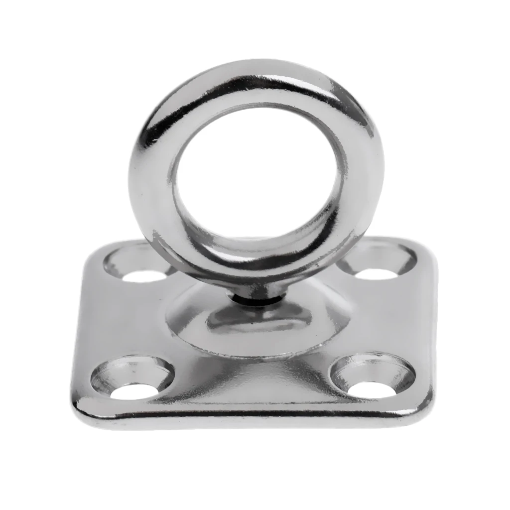316 Stainless Steel Swivel Square Pad Eye Plate Boat Rigging Hardware 5mm for Marine Kayak Canoe Boat Dinght Yatch Accessories