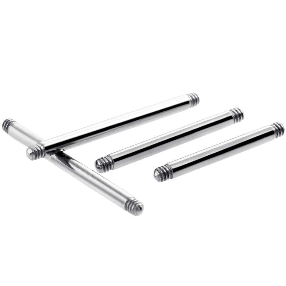 50pcs/lot 14G Solid Titanium Straight Barbell Ring Bar Piercing Replacement Accessories 6mm-40mm Post Only No Ends Earring Studs