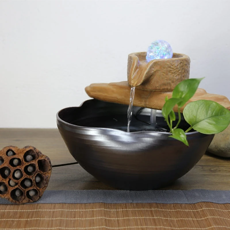 Настольный водяной фонтан водный бак увлажнитель воздуха Feng Shui шар для украшения