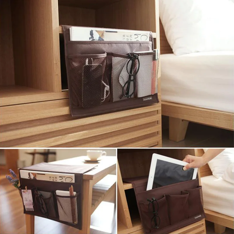 

Sofa Bed Side Pocket Bag Phone File Pen Hanging Storage Bag Organizer Holder With 4 Pockets For Bed Table Sofa Office Storage