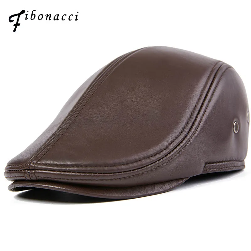 leather newsboy caps for men