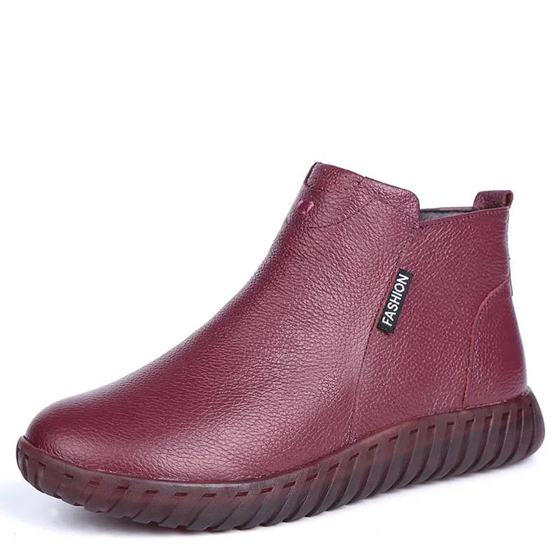 DRKANOL/зимние женские ботинки; ботильоны на плоской подошве; повседневные теплые хлопковые ботинки высокого качества из натуральной кожи с круглым носком и мягкой подошвой