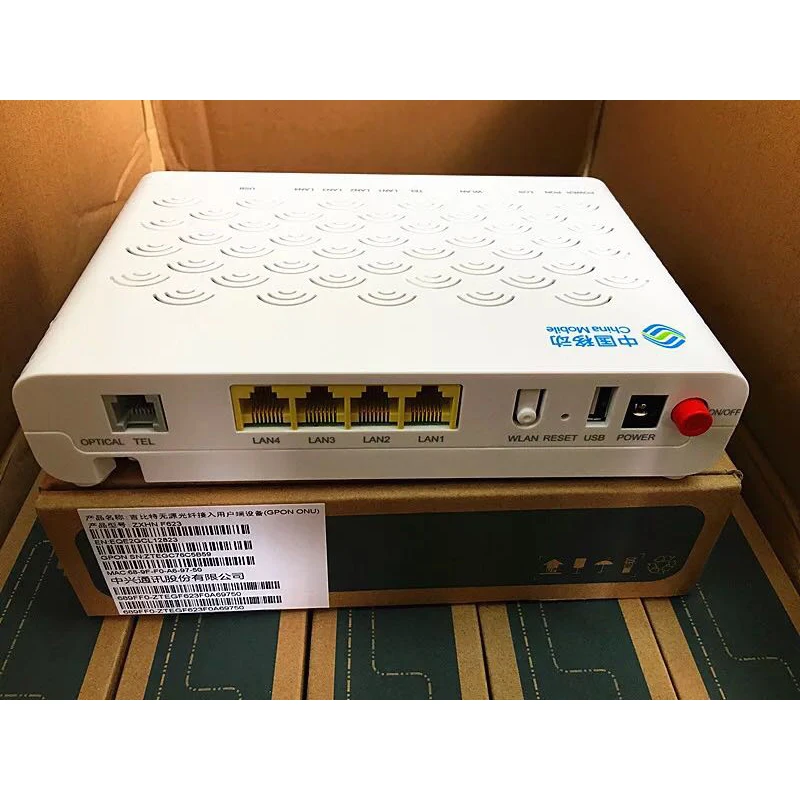 Оригинальный Новый ZTE F612 GPON ONU/ONT с 1GE + 3FE 1TEL USB Wi Fi маршрутизатор поддержкой