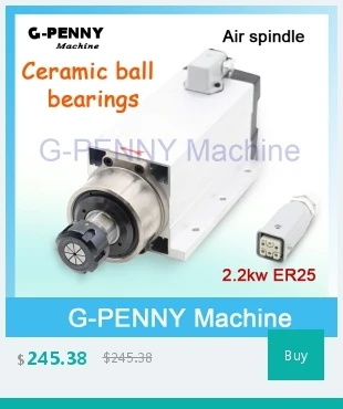 G-PENNY 2.2KW ER20 мотор шпинделя с водяным охлаждением CNC 80x230 мм 220 В/380 В 4 подшипника и 80 мм алюминиевый круглый кронштейн шпинделя