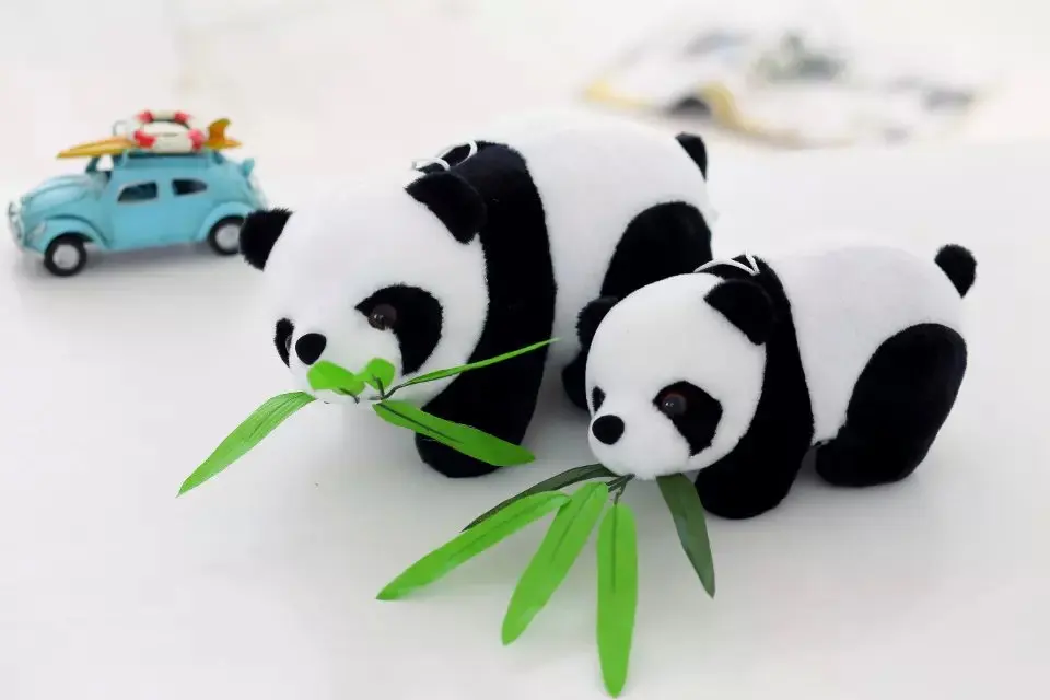 

Free shipping Panda plush toy Panda With Bamboo Mini size panda doll 22cm 27cm size 1pcs