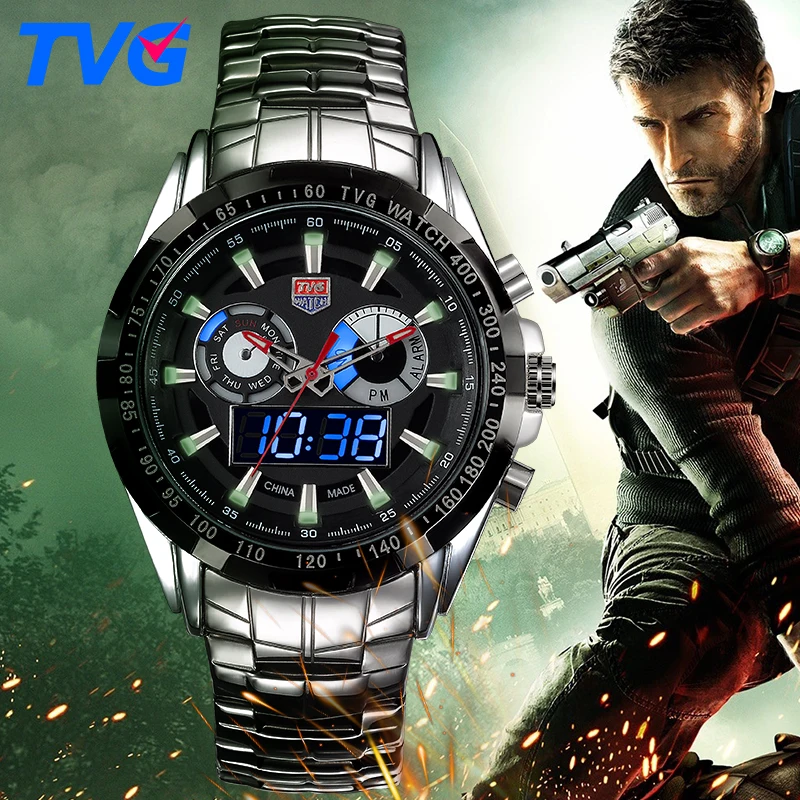 Prix pour Tvg marque de luxe hommes analogique numérique militaire de l'armée de quartz de sport montres hommes montre homme étanche horloge relogio masculino Prix pour Tvg marque de luxe hommes analogique numérique militaire de l'armée de quartz de sport montres hommes montre homme étanche horloge relogio masculino