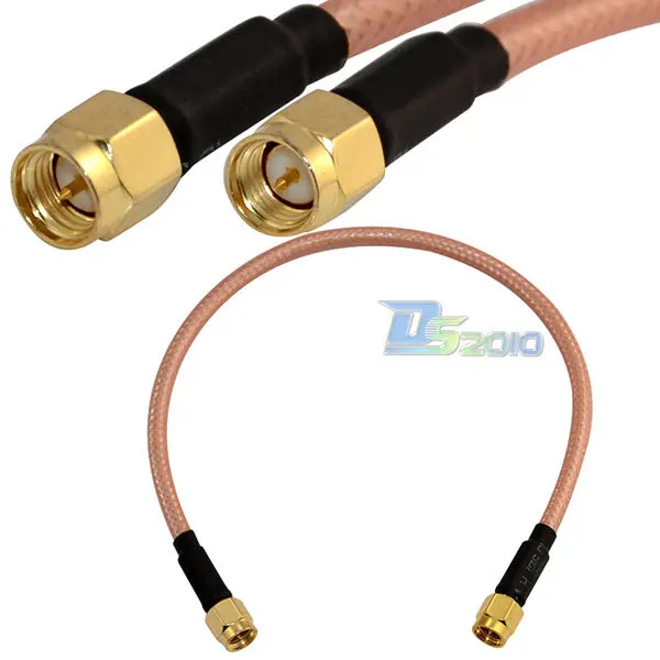 

10" SMA Male to Male Plugs Straight RF Coaxial Jumper Pigtail Cable RG142 25cm long