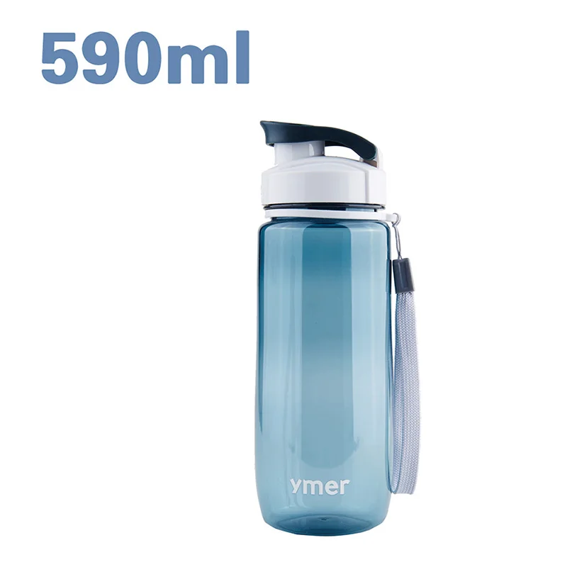 Gray590 560/590 мл пластиковая бутылка для воды для путешествий, йоги, бега, кемпинга, дизайн, герметичность, портативное пространство, питьевая посуда для кухни - Цвет: Gray590