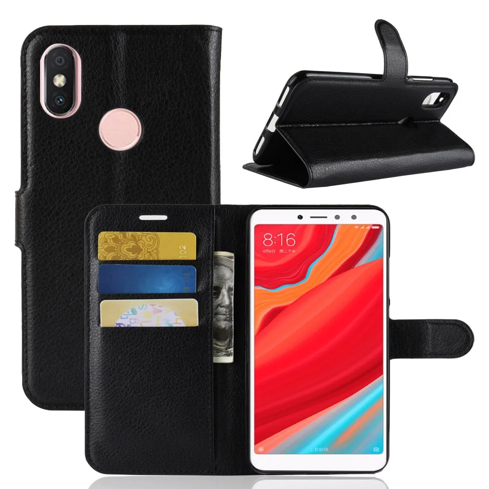 

YINGHUI for Xiaomi Redmi S2 Case Wallet Style Litchi Texture Flip Leather Case Cover for Xiaomi Redmi S2 S 2 With Stand Function