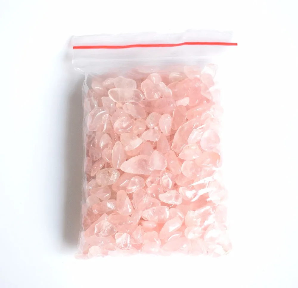 

Small Size Natural Rose Quartz Crushed Stone Reiki Healing Mineral Crystals Chip ( 100 g and 1/2 lb )