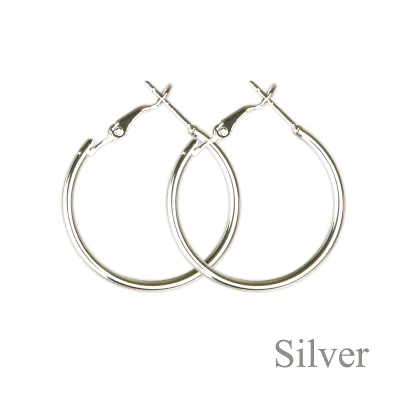 Hgflyxu, золотые, серебряные, большие серьги-кольца для женщин, большие серьги, Круглые, 5 см, 9 см, 10 см, модные ювелирные изделия - Окраска металла: Silver-3cm