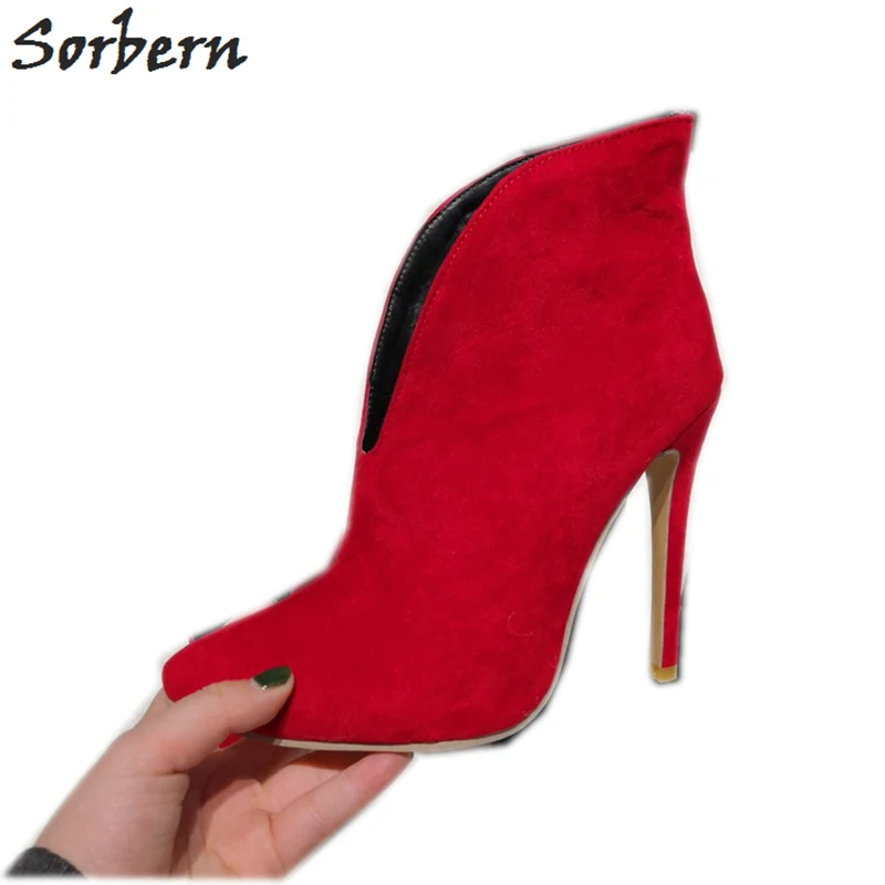 Sorbern Deep Slip On Women Pumps 4.5 Inch High Heel Shoes Stilettos Slip On Shoes For Women Heels And Pumps Custom Colors