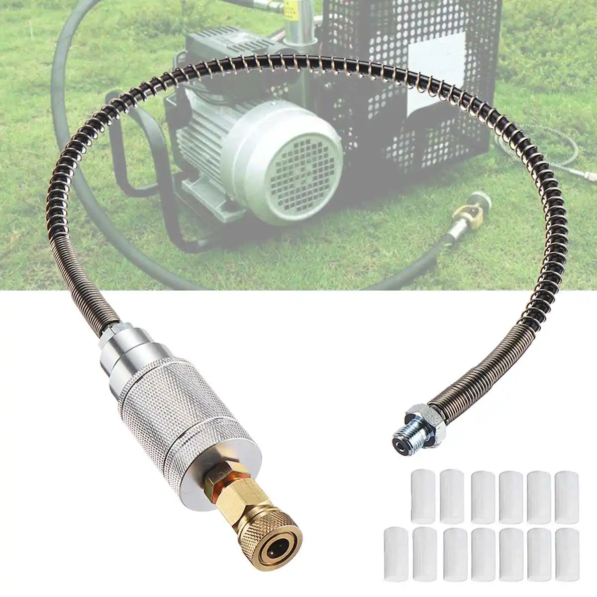 

Set 40mpa 0.5m High Pressure PCP Air Filter Compressor Oil-water Separator Hose Filter Core 8mm M8 Female Thread