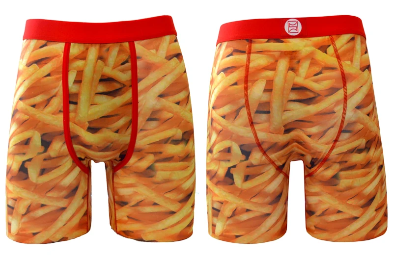 New! Men's Underwear Long Leg Boxer Beer High Life / Bacon / Pizza / French Fries ~ NO BOX 5