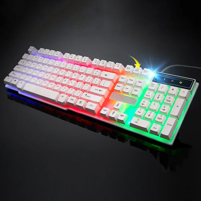 Игровая клавиатура с 104 клавишами механическая проводная USB RGB светодиодный
