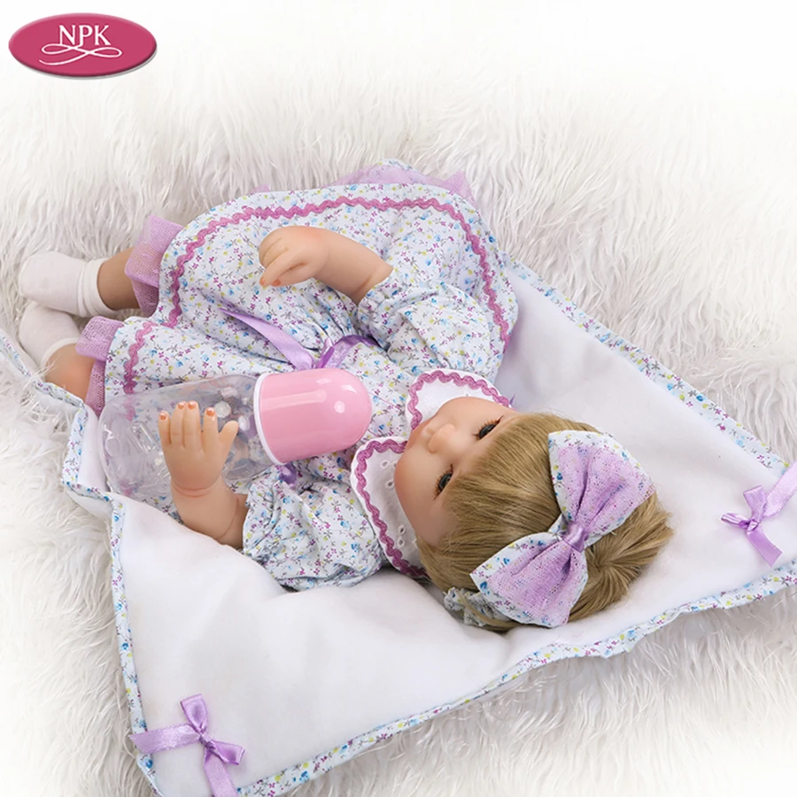 NPK 40CM Silicone Reborn Baby Doll Toys Lifelike Newborn Girl Baby Doll Soft Cloth Body Christmas Gift Bebe Reborn Brinquedos (3)