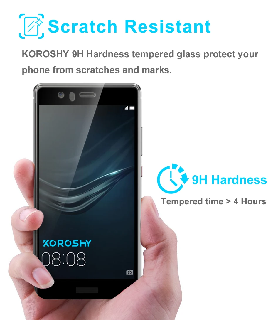 KOROSHY 9H Full Cover Tempered Glass for Huawei P9 Plus P9Plus Screen Protector 0.3mm Anti-Scratch Protective Glass Film (5)