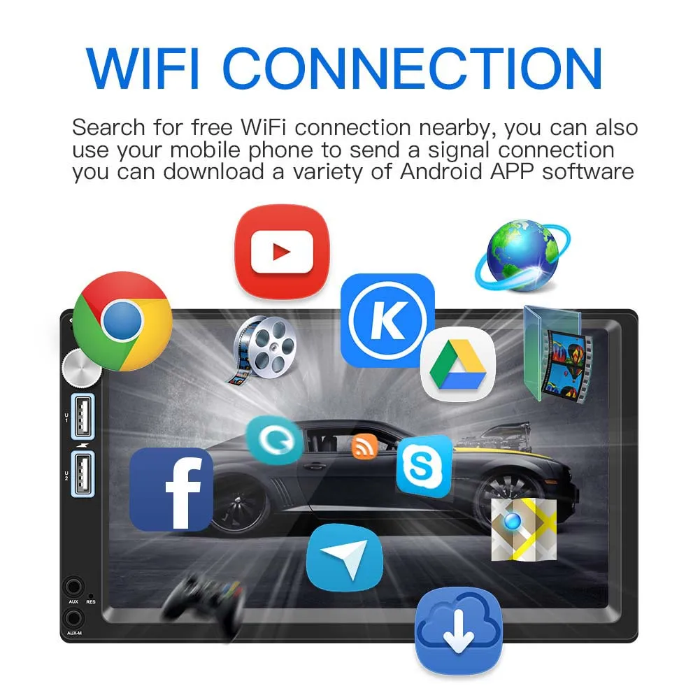Car Radio Android 8.1 Autoradio 2din MP5 GPS Stereo Receiver 2 Din Car Stereo Audio Radio Para Coche MirrorLink Wifi Rear Camera