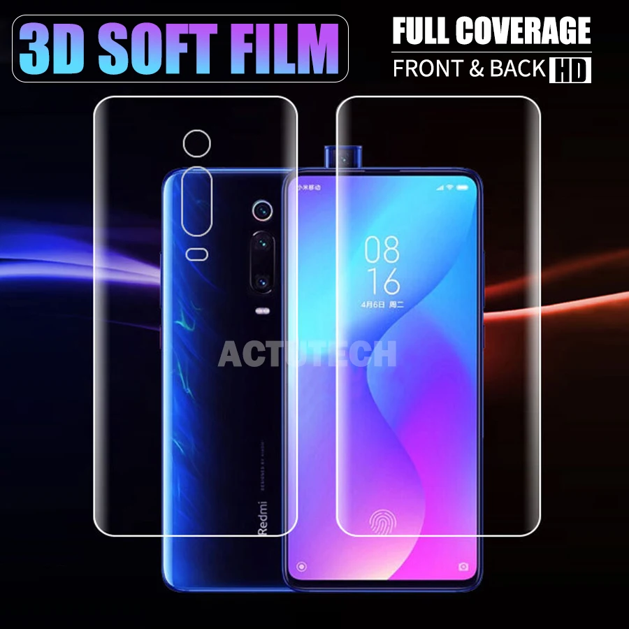 Front Back 3D Full Cover Screen Protector TPU Film For Xiaomi Redmi K20 Pro Soft Clear