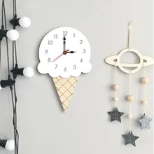Дропшиппинг в скандинавском стиле мороженое настенные часы с тихим ходом деревянные часы для дома гостиной