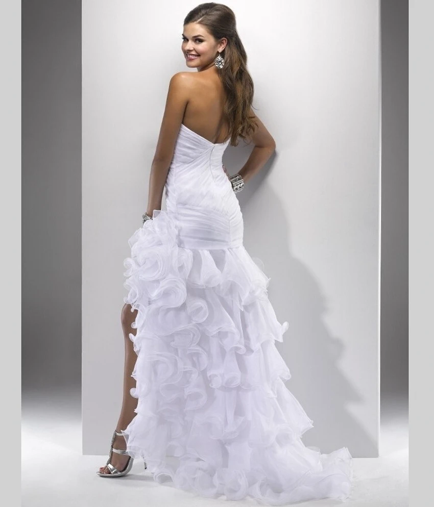 Wedding White Wedding Dress aliexpress com buy sexy white wedding gowns elegant dresses short front long back vestidos de novia 2015 new robe mariag