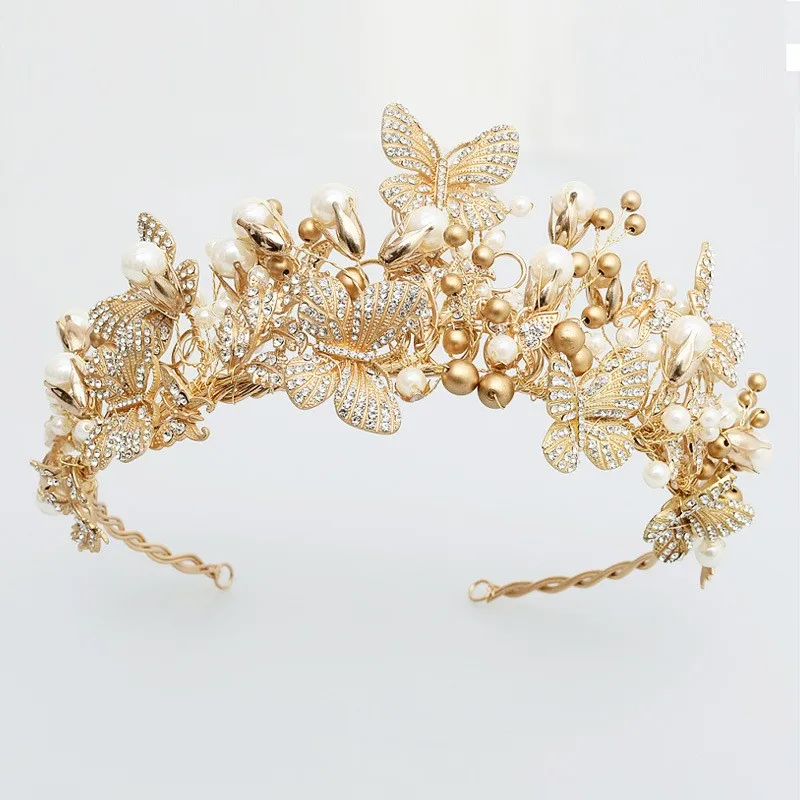 Hochzeit Haare Rebe Blätter Tiara Diamante Stirnband Prom Braut