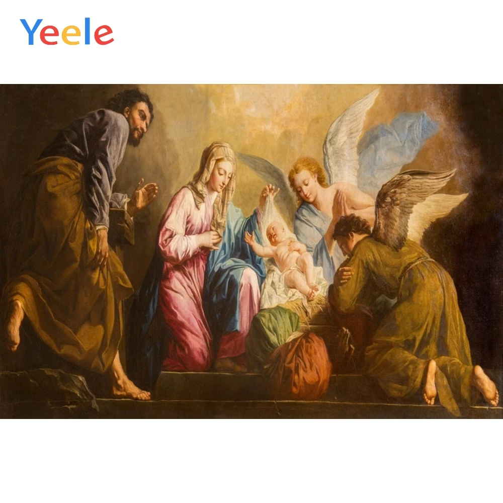 

Vinyl Christian Jesus Nativity Scene Christmas Photography Backgrounds Baby Customized Photographic Backdrops For Photo Studio
