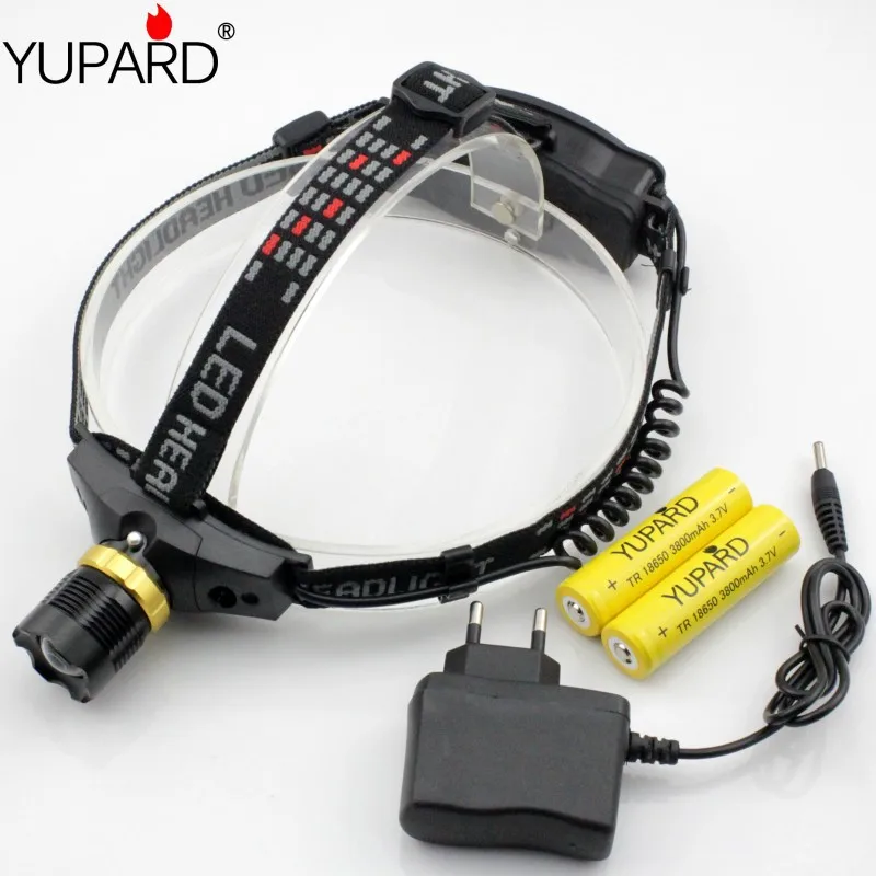 

YUPARD 5W led AAA/18650 Q5 LED 3 Modes Zoomable Headlight camp Headlamp+2*3800mAh rechargeable 18650 Battery +charger