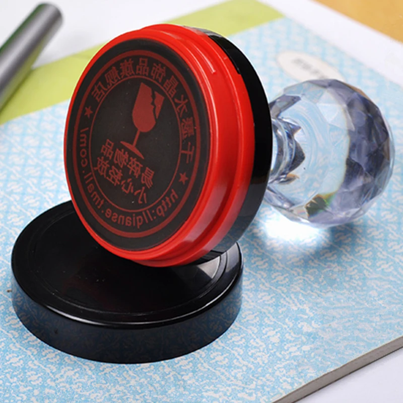 Diy pre ink customized self inking stamp rubber round and oval for