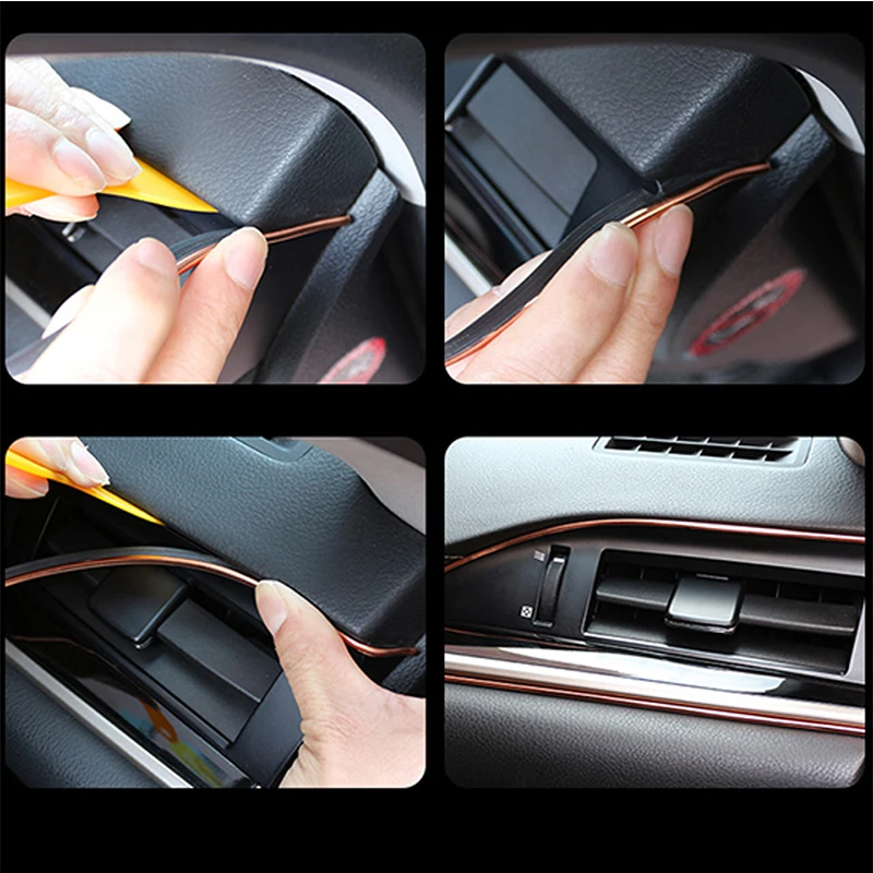 Декоративная наклейка для салона полоса 5 м Nissan Qashqai Touareg Opel Astra J H k Kia Ceed Sorento Skoda