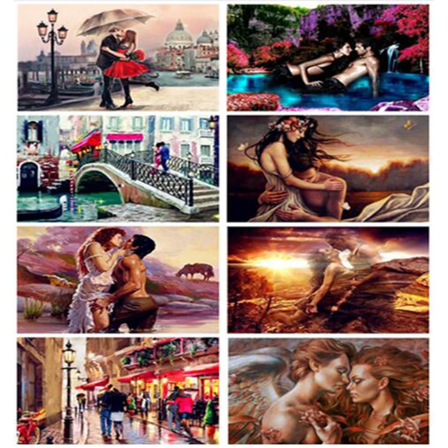 

NEW DIY Diamond Mosaic Couples dance Handmade Diamond Painting Cross Stitch Kits Diamond Embroidery Pattern Rhinestone DW733