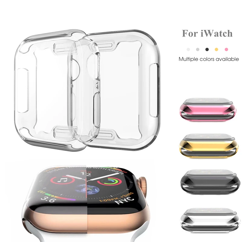 Полный защитный чехол для Apple Watch 4 3 2 1 40 мм 44 прозрачный силиконовый из ТПУ iWatch 38 42 |