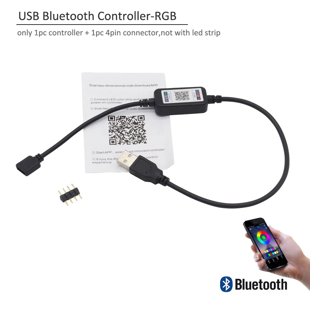 Светодиодные ленты светильник Bluetooth USB 5V Тира светодиодный RGB ленты Ambi светильник ТВ Wi-Fi Водонепроницаемый SMD 5050 музыка ТВ фон Гибкая полоса - Испускаемый цвет: BT Controller RGB