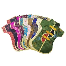 Рождественский Декор бутылки вина набор Ципао Тан костюм шелковая крышка бутылки одежда для новогоднего ужина вечерние украшения кухни