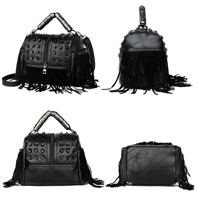 Alta Cuoio Bolsa Black Tracolla Del Lusso Feminina A Borse Donne Spalla Nappa Qualità Della Sacchetto Femminile Di Borsa Genuino Inverno Delle Dell'annata awq6wH1