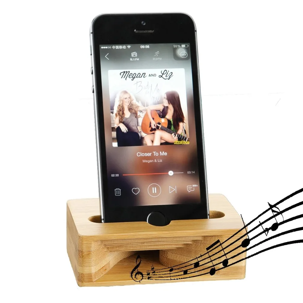 

Fanshu Phone Loudspeaker Holder Bamboo Phone Dock Station Desk Stand Support Wooden Loudspeaker Amplifier for iPhone Samsung