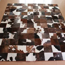 Модный художественный ковер Натуральная Воловья кожа черный красный белый ковер