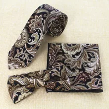 RBOCOTT 3 шт. Для мужчин хлопок галстук набор 6 см цветочный галстук тонкий тощий модный принт галстук бабочка и платок набор для Для мужчин свадебные