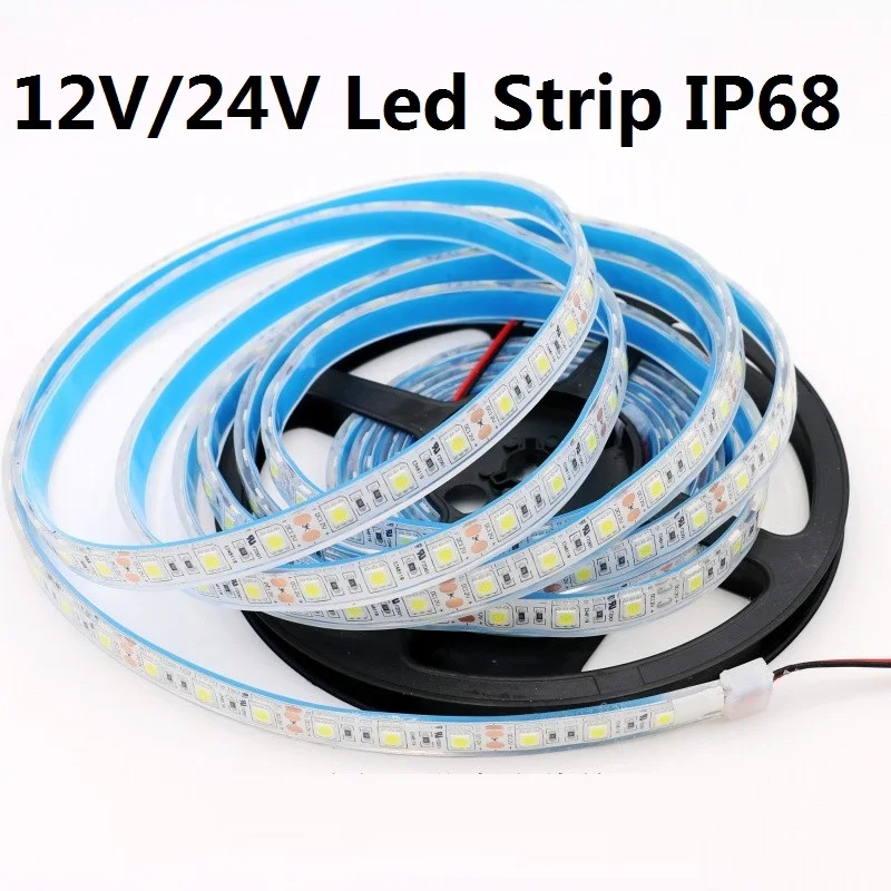 

IP68 Waterproof LED Strip 5050 12V/24V 60LED/M Use Underwater Led for Swimming Pool,Fish Tank,Bathroom LED Strip