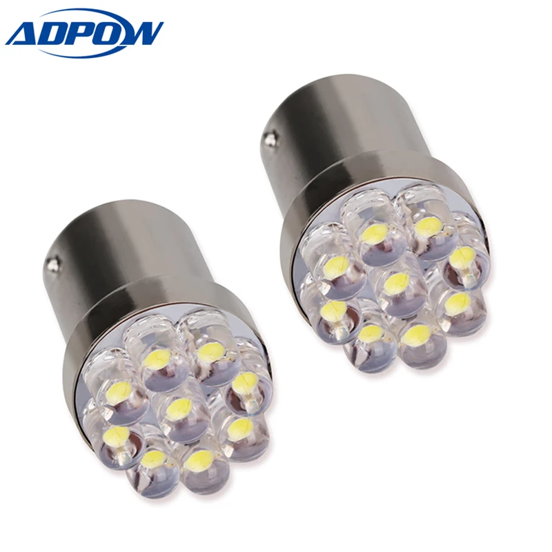 

10PCS 12V BA15S 1156 9 LED White Car Tail Brake Light Automobile Light-emitting Diode Brake Turn Stop Tail Light Lamp Bulb 12V