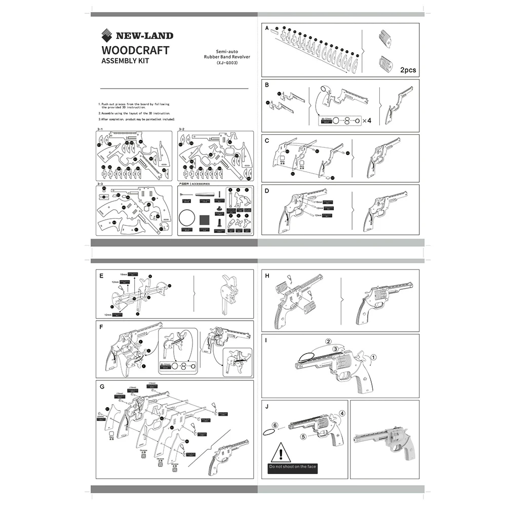 Для активного отдыха самостоятельная сборка моделирование деревянный револьвер круглая резиновая Модель 3D модель головоломка набор строительных игрушек